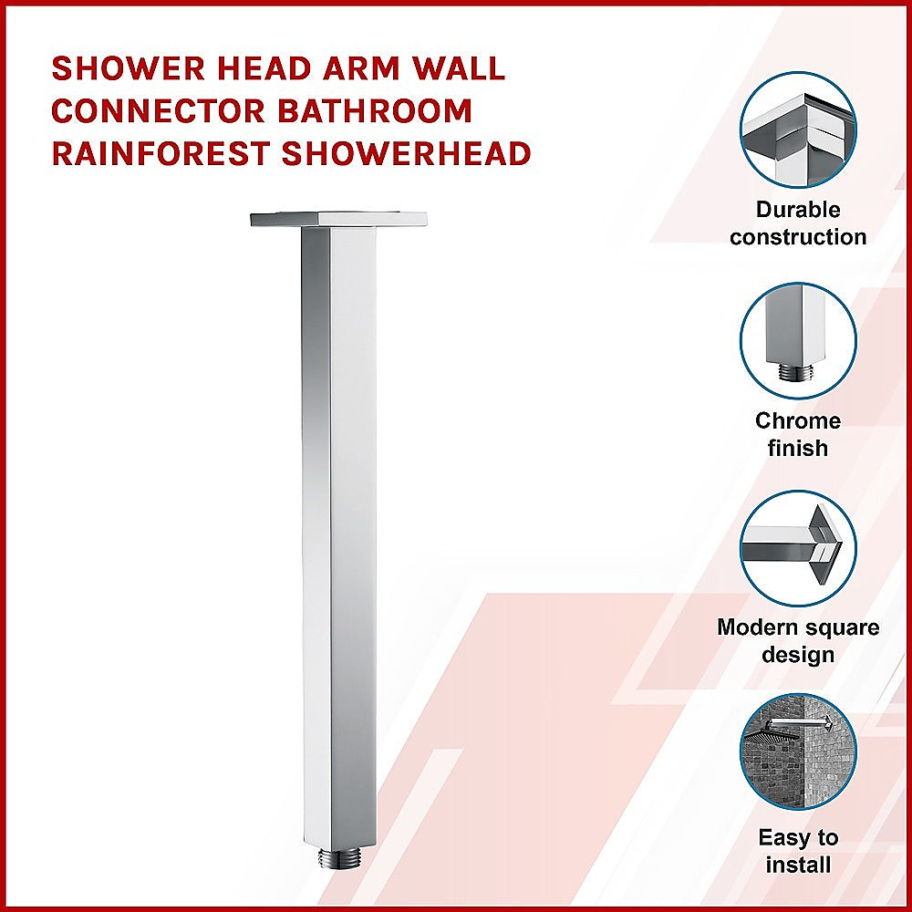 Shower Head Arm Wall Connector Bathroom Rainforest ShowerHead