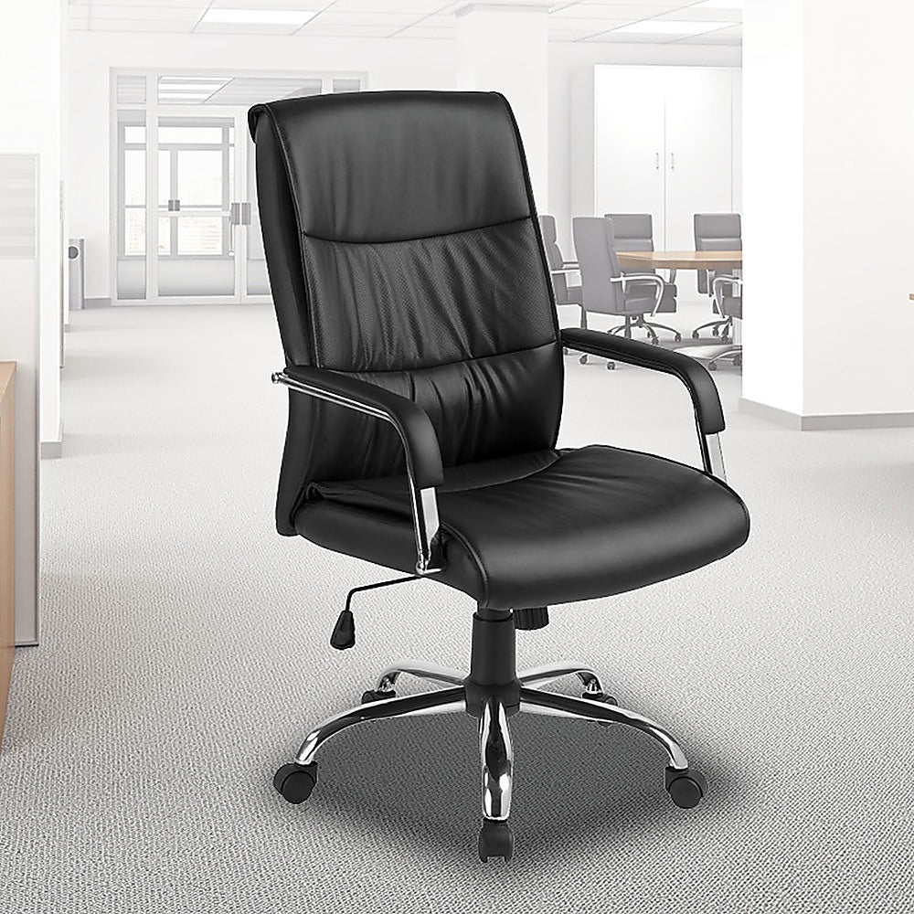 PU Leather Office Chair Executive Padded Black