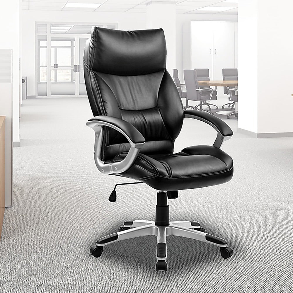 PU Leather Office Chair Executive Padded Black