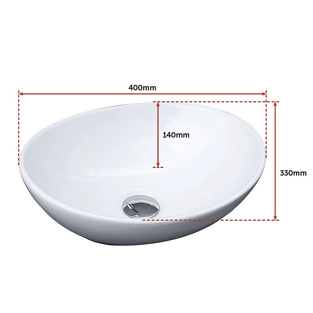 Above Counter Bathroom Vanity Oval Ceramic Basin