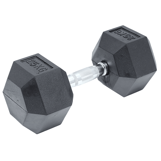 25KG Commercial Rubber Hex Dumbbell Gym Weight