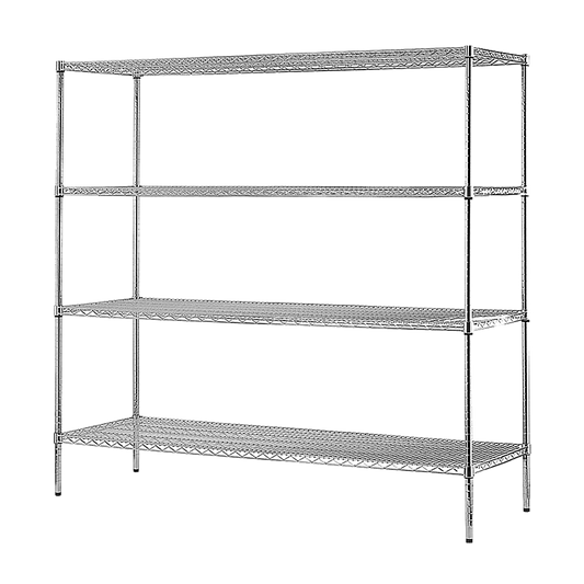 Modular Chrome Wire Storage Shelf 1500 x 600 x 1800 Steel Shelving