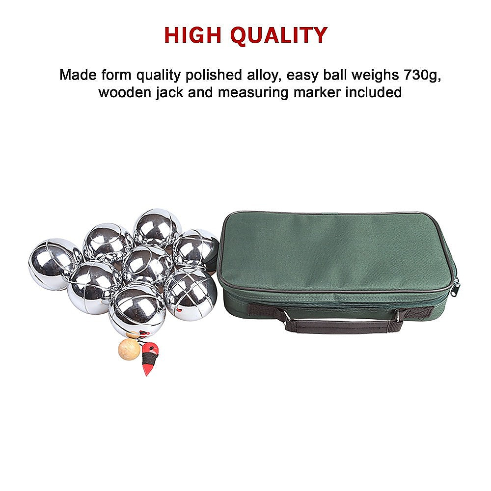 Deluxe Boules Bocce 8 Alloy Ball Set