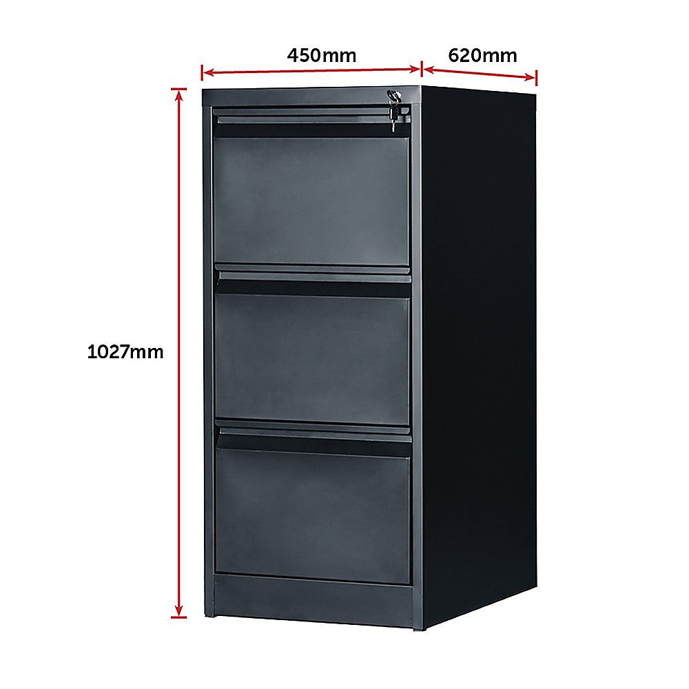 3-Drawer Shelf Office Gym Filing Storage Locker Cabinet