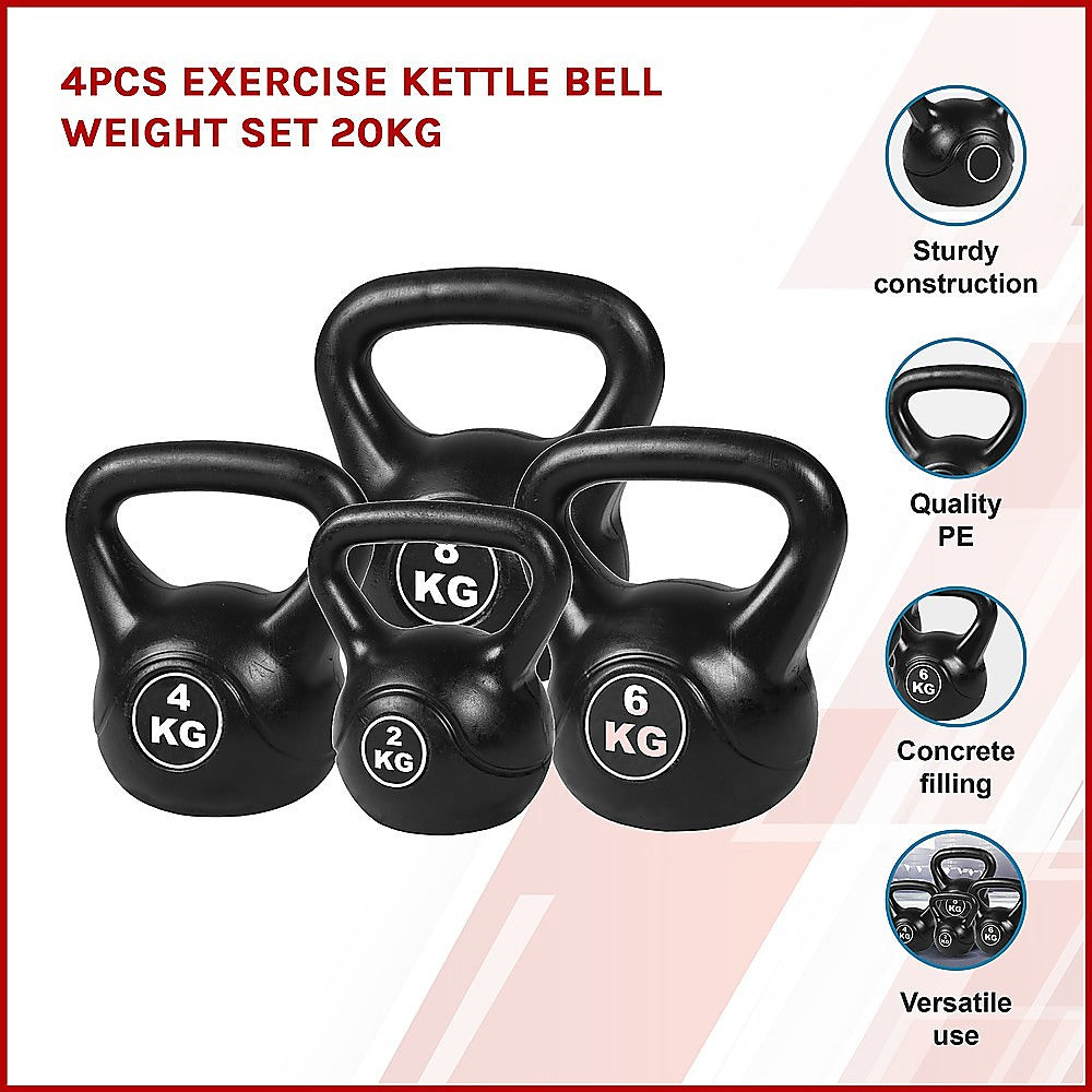 4pcs Exercise Kettle Bell Weight Set 20KG