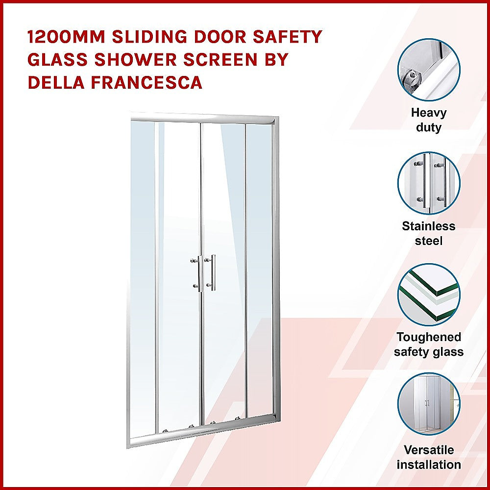 1200mm Sliding Door Safety Glass Shower Screen By Della Francesca