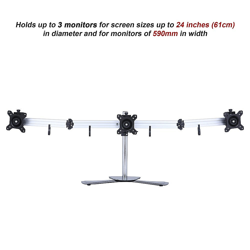 Triple Tilt LCD Monitor Mount Freestanding Desktop Stand