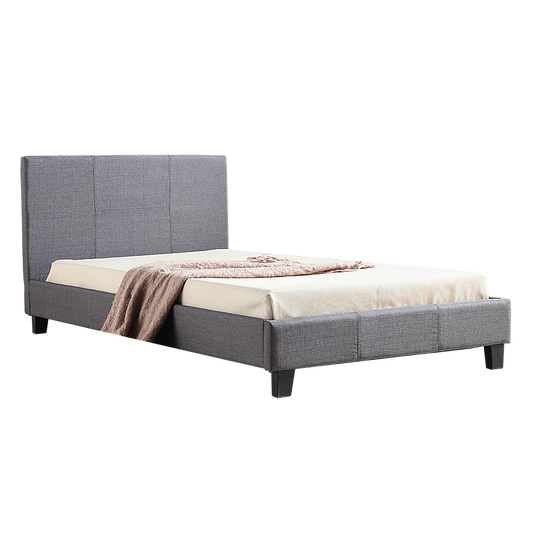 King Single Linen Fabric Bed Frame Grey