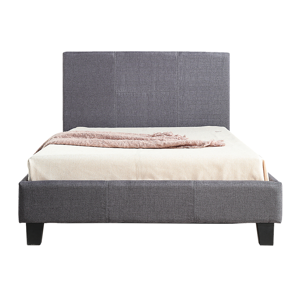 King Single Linen Fabric Bed Frame Grey