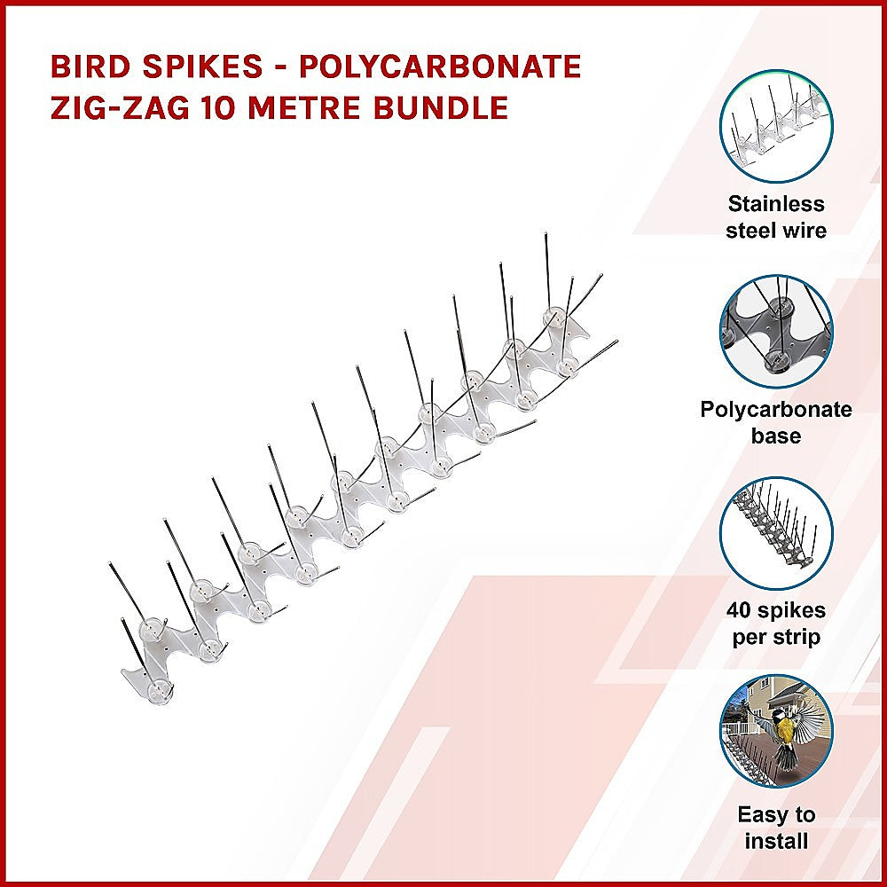 Bird Spikes - Polycarbonate zig-zag 10 metre bundle