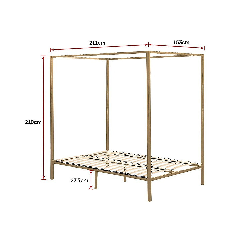 4 Four Poster Queen Bed Frame