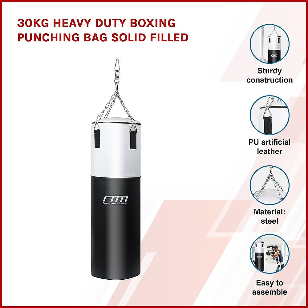 30kg Heavy Duty Boxing Punching Bag Solid Filled