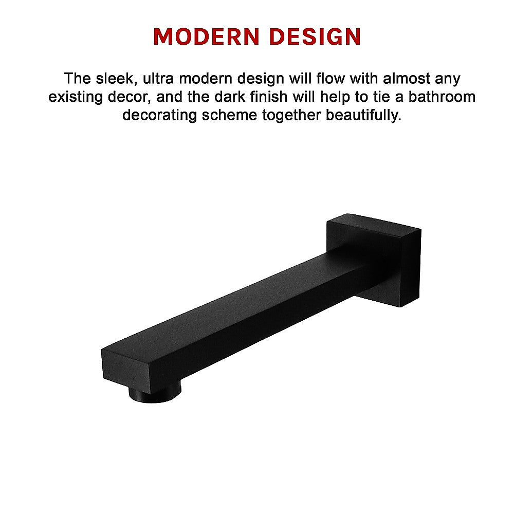 200mm Bath Safety Spout Electroplated Matte Black Finish