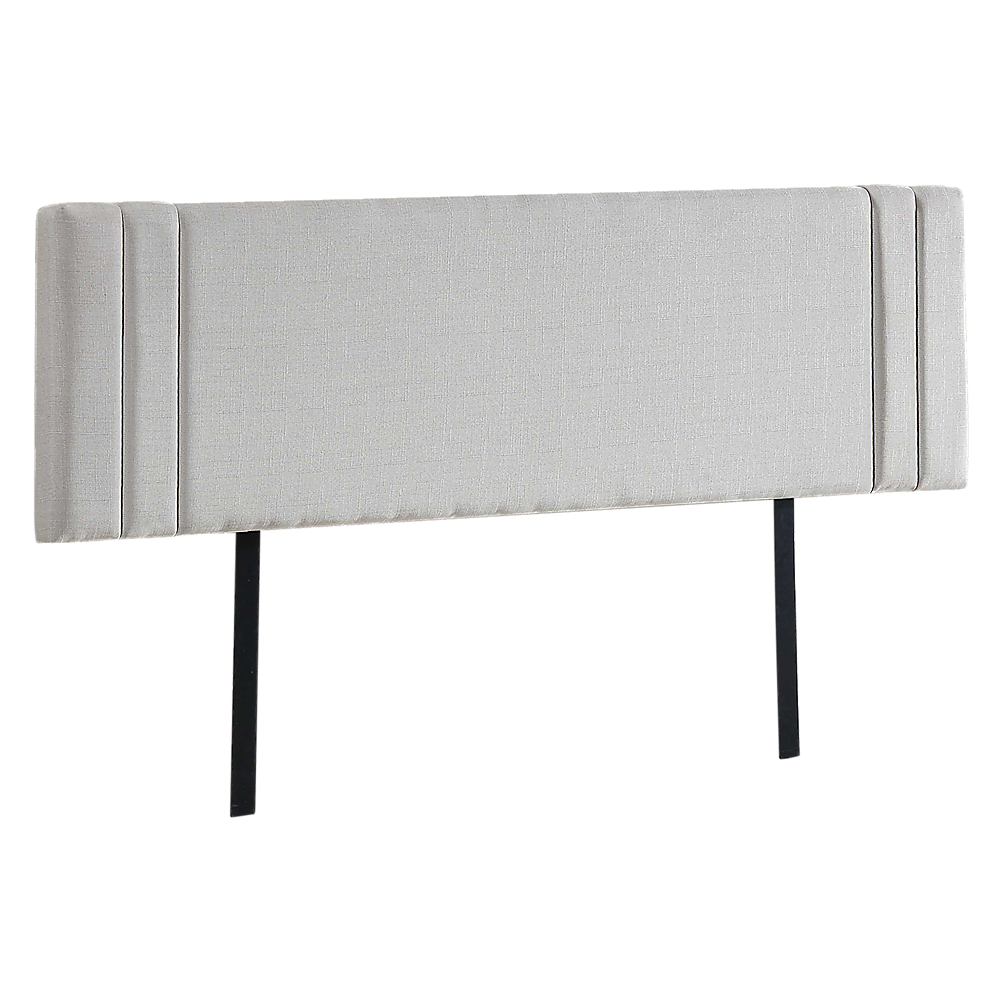 Linen Fabric King Bed Deluxe Headboard Bedhead - Beige