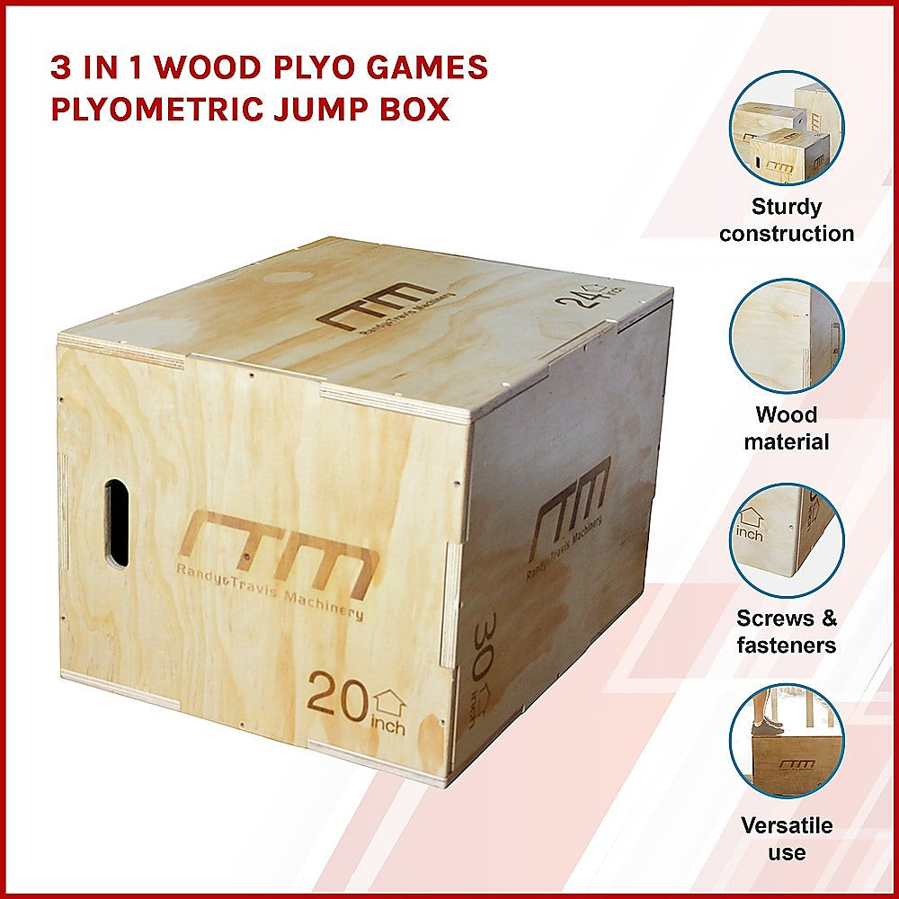 3 IN 1 Wood Plyo Games Plyometric Jump Box