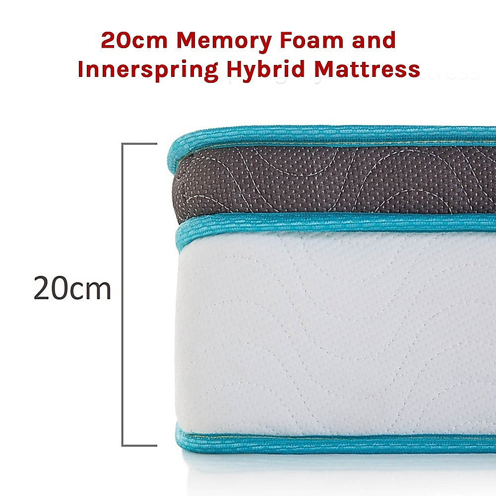 Palermo Queen 20cm Memory Foam and Innerspring Hybrid Mattress