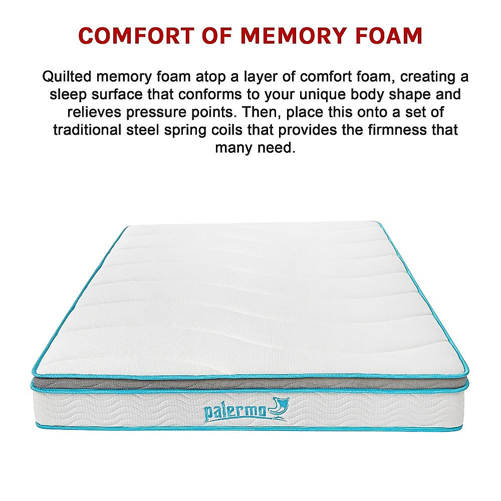 Palermo Double 20cm Memory Foam and Innerspring Hybrid Mattress