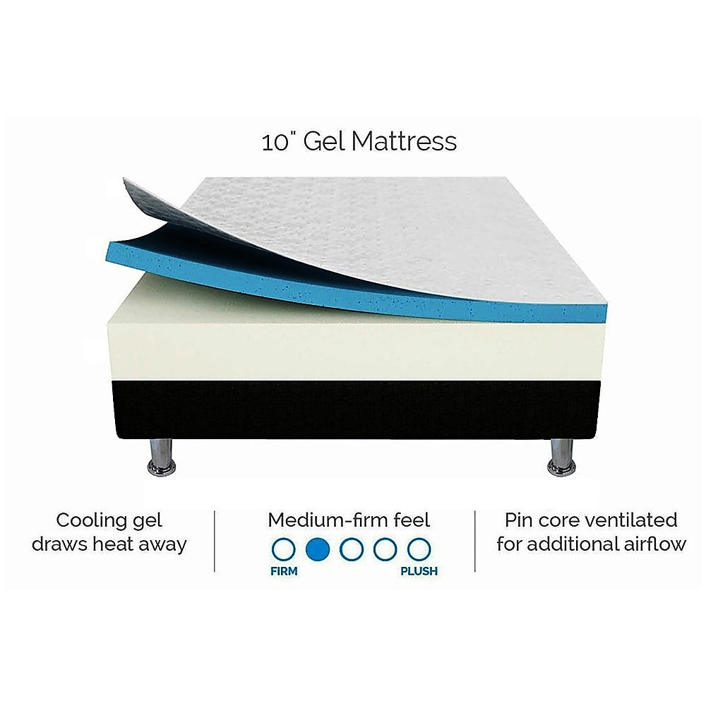 Palermo Single 25cm Gel Memory Foam Mattress - Dual-Layered - CertiPUR-US Certified