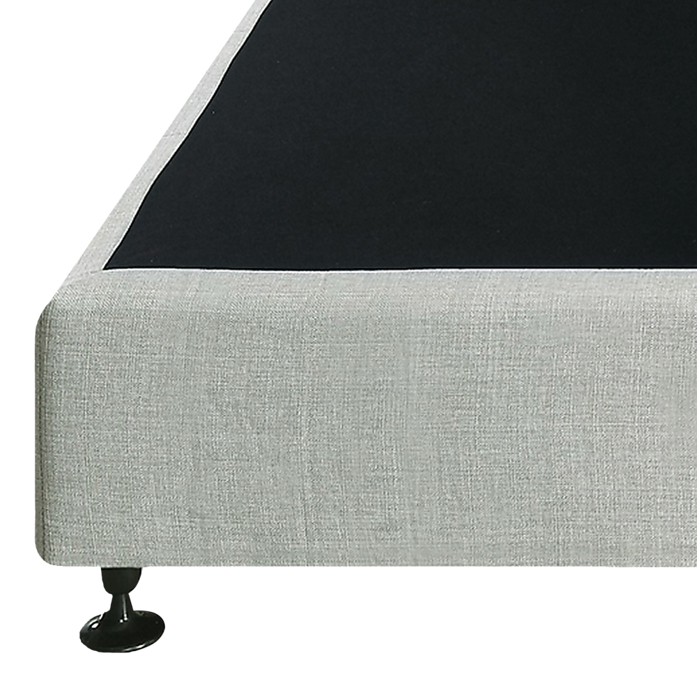 Palermo King Single Ensemble Bed Base Platinum Light Grey Linen Fabric