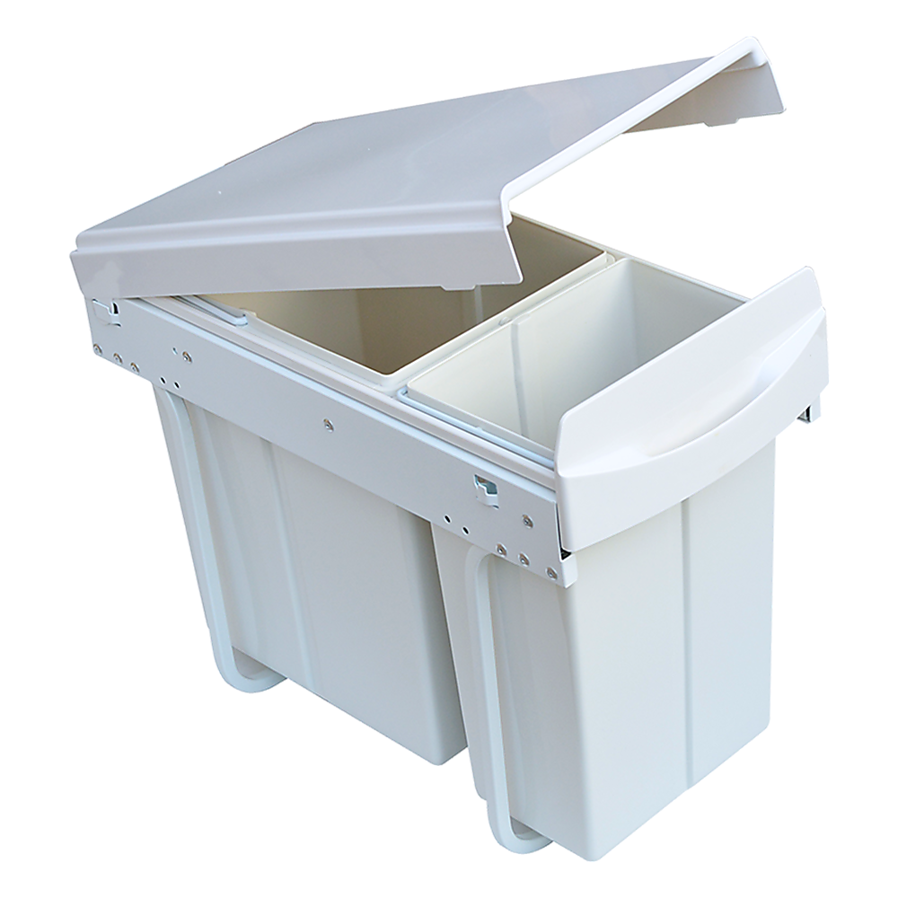 Pull Out Bin Kitchen Double Dual Slide Garbage Rubbish Waste 10L+20L