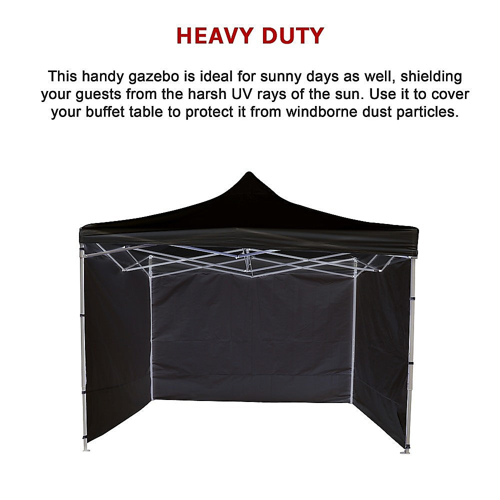 3x3m Popup Gazebo Party Tent Marquee Black