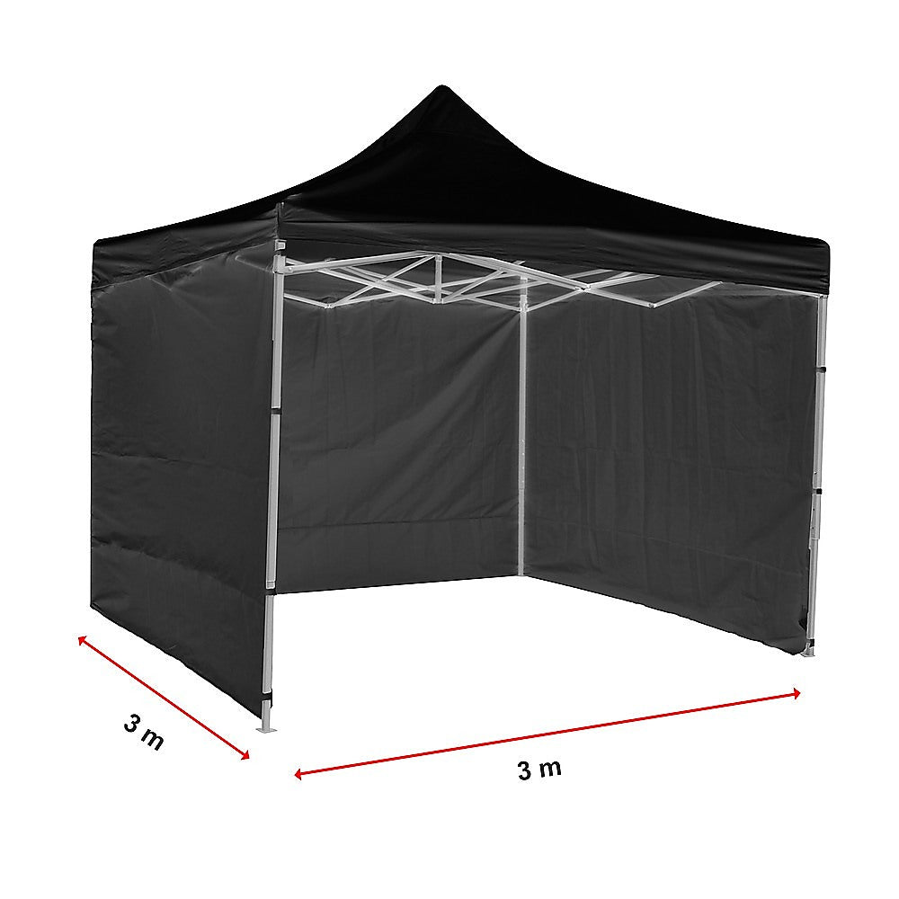 3x3m Popup Gazebo Party Tent Marquee Black