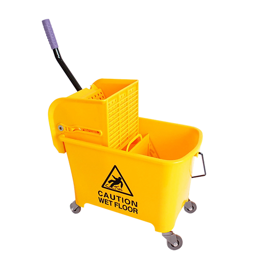 20L Deluxe Mop Wringer Bucket Side Press Janitor Commercial Cleaning