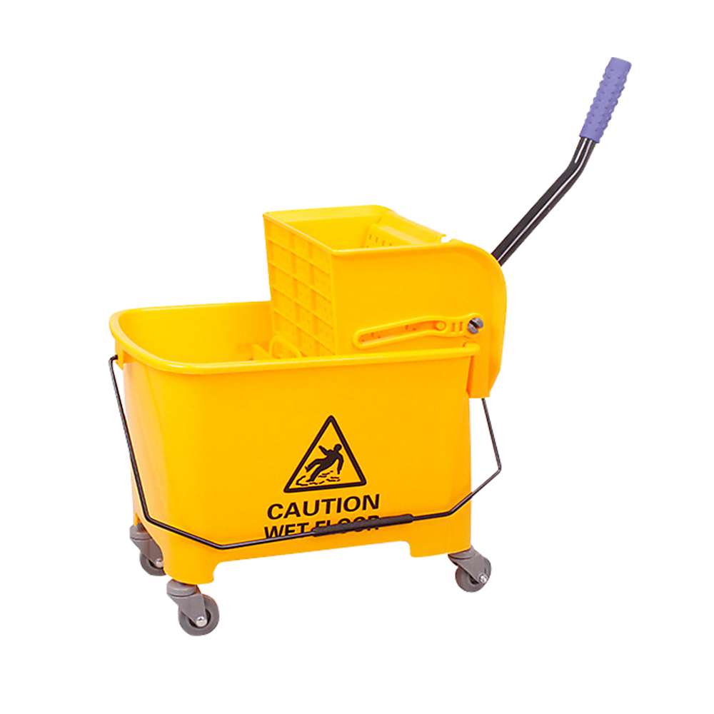 20L Deluxe Mop Wringer Bucket Side Press Janitor Commercial Cleaning