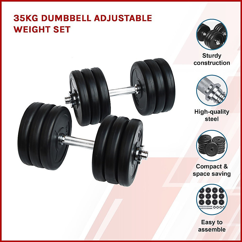 35KG Dumbbell Adjustable Weight Set