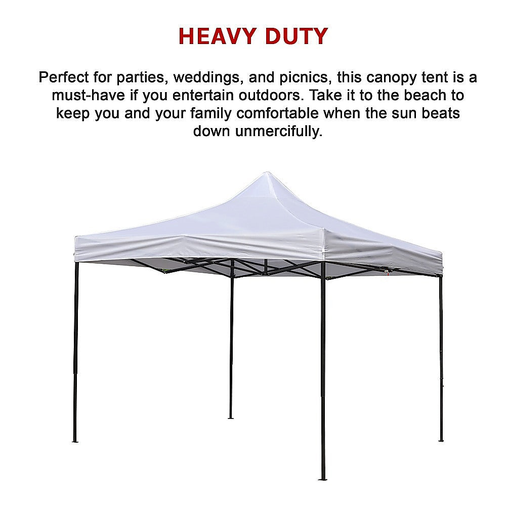 3x3m Easy Pop up Canopy Tent 420D Waterproof UV-Treated Cover Commercial Quality