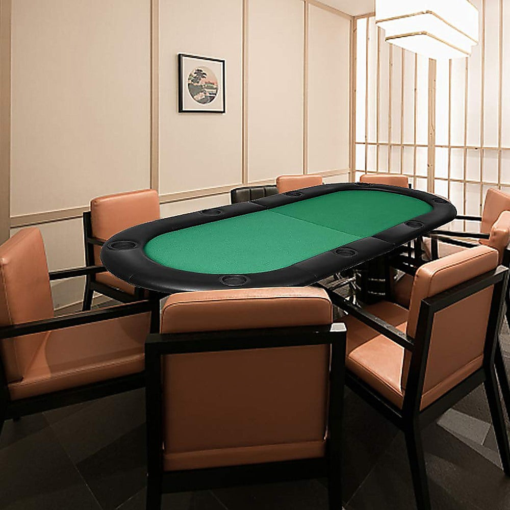 185cm 8 Player Folding Poker Blackjack Table with Cup Holder