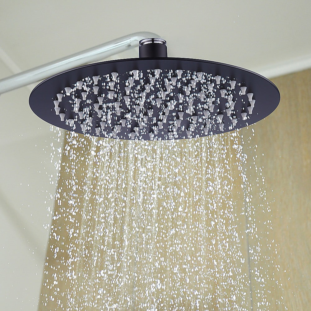 200mm Shower Head Round 304SS Electroplated Matte Black Finish