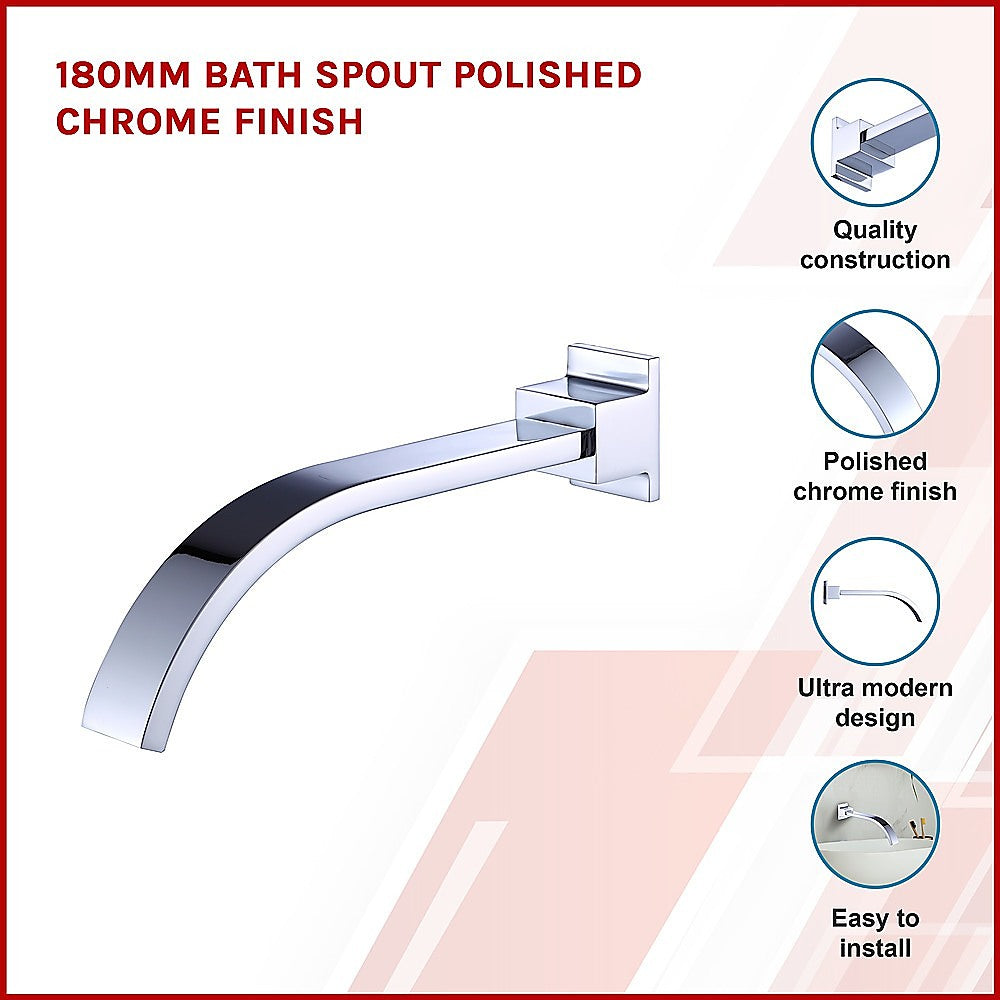 180mm Bath Spout Polished Chrome Finish