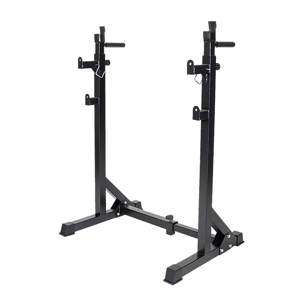 Commercial Squat Rack Adjustable Pair Fitness Exercise Weight Lifting Gym Barbell Stand