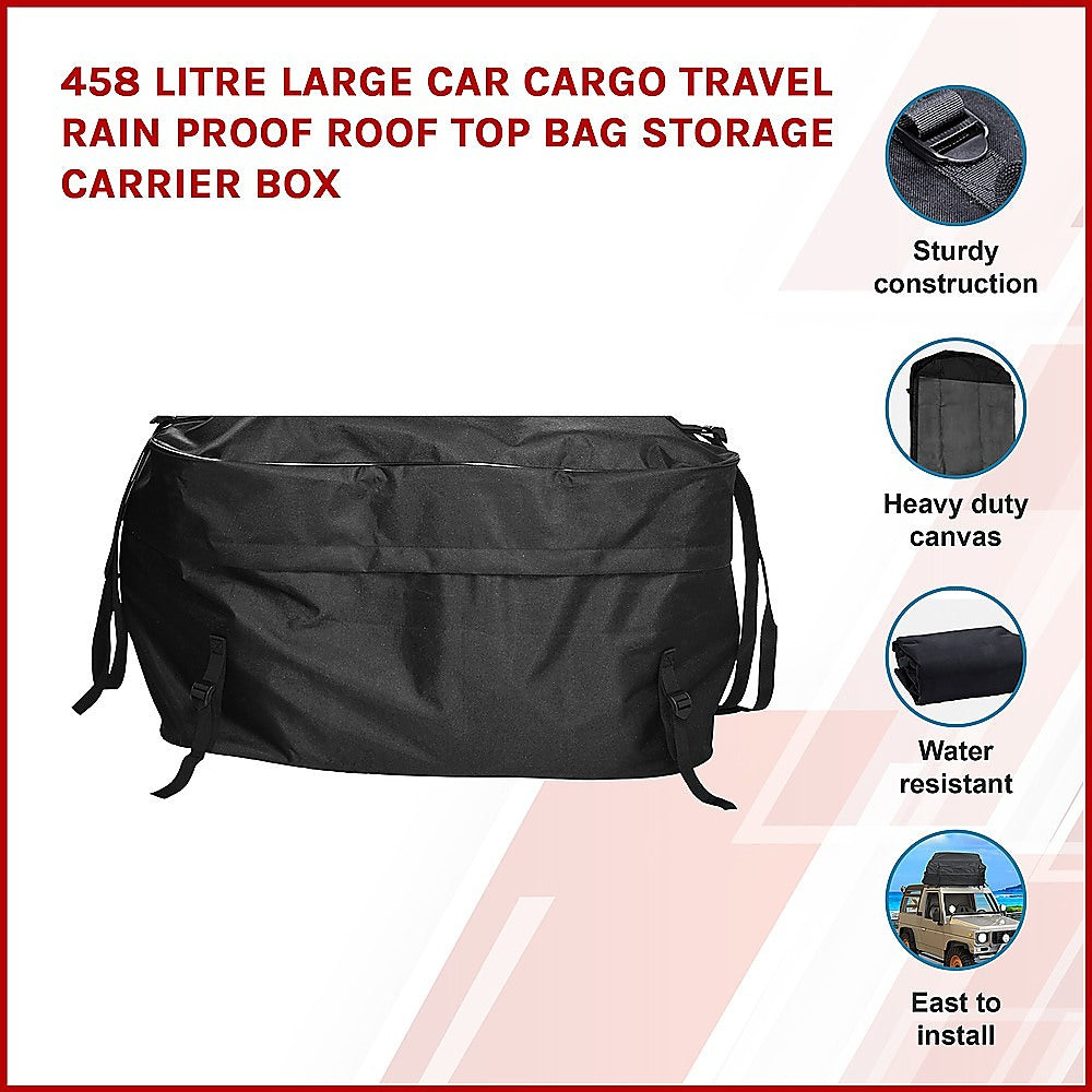 458 Litre Large Car Cargo Travel Rain Proof Roof Top Bag Storage Carrier Box