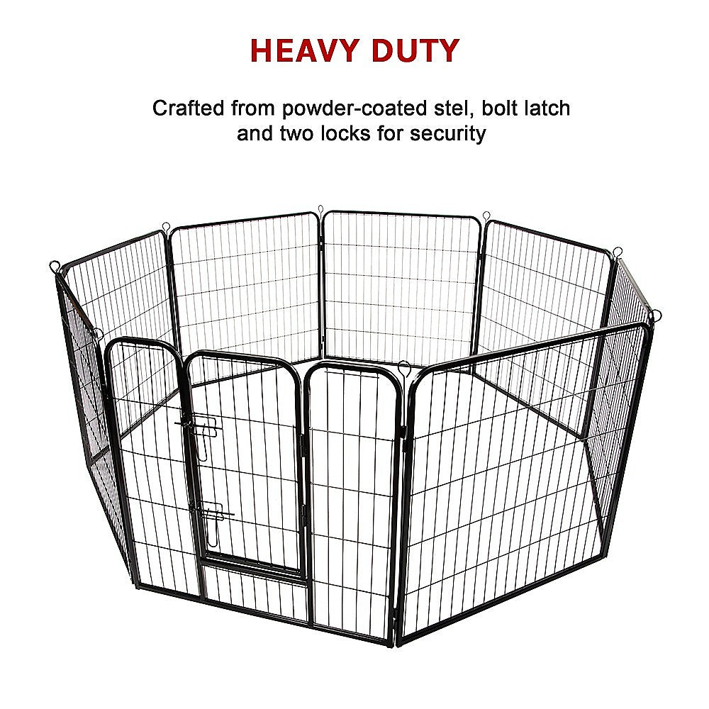 8 Panel Heavy Duty Pet Dog Playpen Puppy Exercise Fence Enclosure Cage