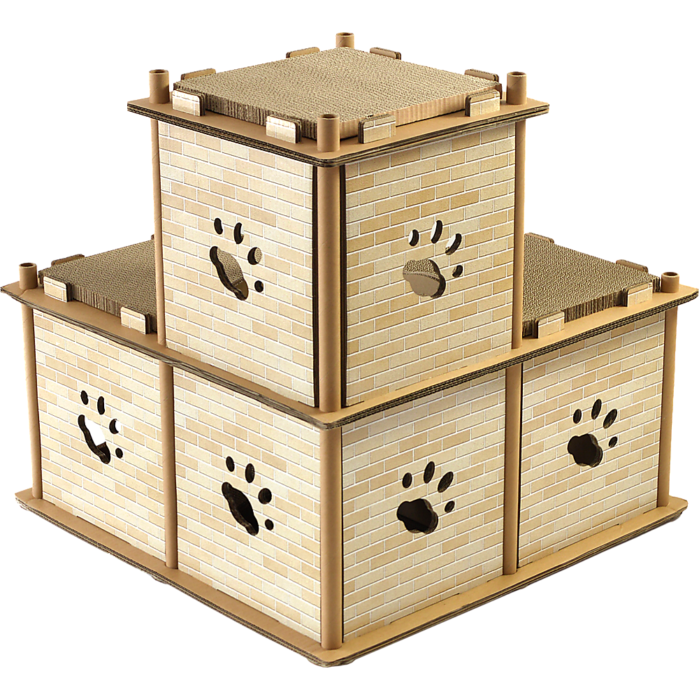 Cat Cardboard House Tree Tower Condo Scratcher Pet Post Pad Mat Furniture