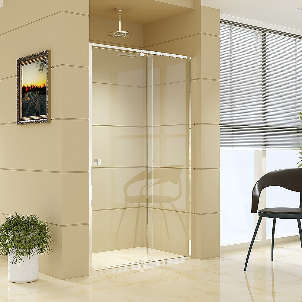 Adjustable Semi Frameless Shower Screen (114~122) x 195cm Australian Safety Glass