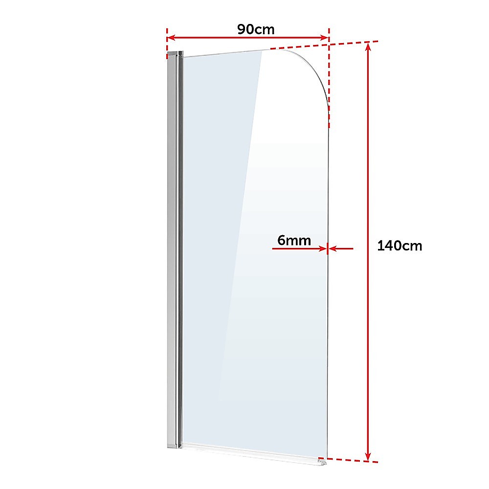 180° Pivot Door 6mm Safety Glass Bath Shower Screen 900x1400mm By Della Francesca