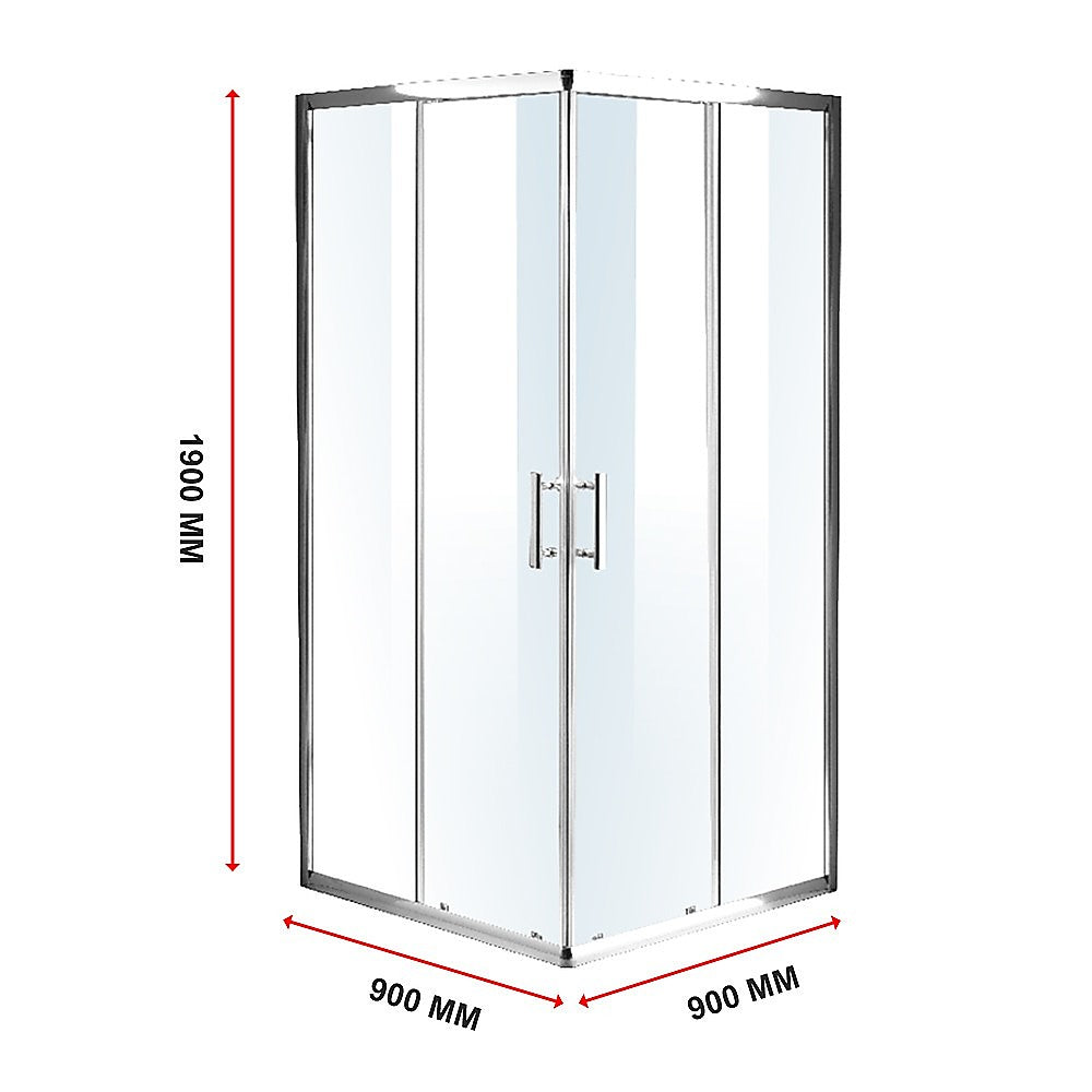 900 x 900mm Sliding Door Nano Safety Glass Shower Screen By Della Francesca