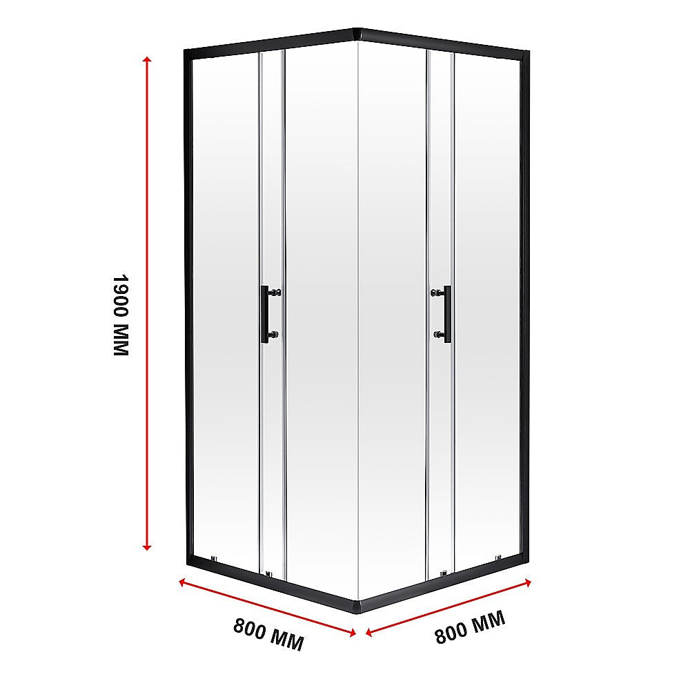 800 x 800mm Sliding Door Nano Safety Glass Shower Screen By Della Francesca