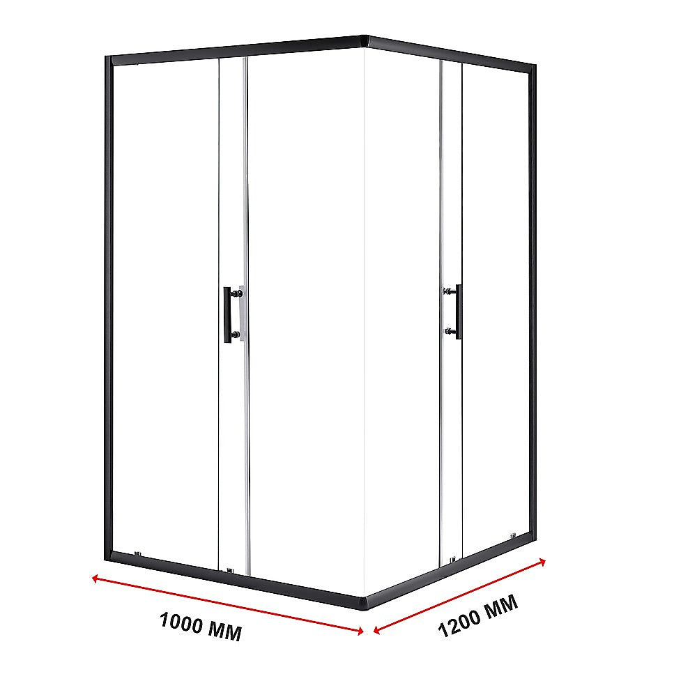 1000 x 1200mm Sliding Door Nano Safety Glass Shower Screen By Della Francesca