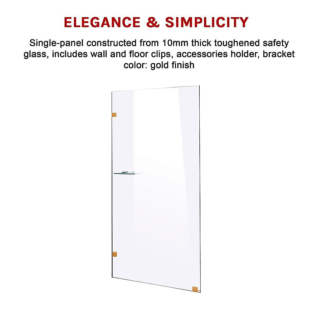 700 x 2100mm Frameless 10mm Safety Glass Shower Screen