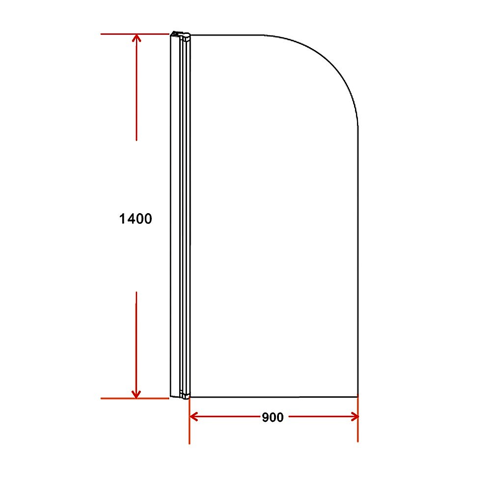 180° Pivot Door 6mm Safety Glass Bath Shower Screen 900x1400mm By Della Francesca