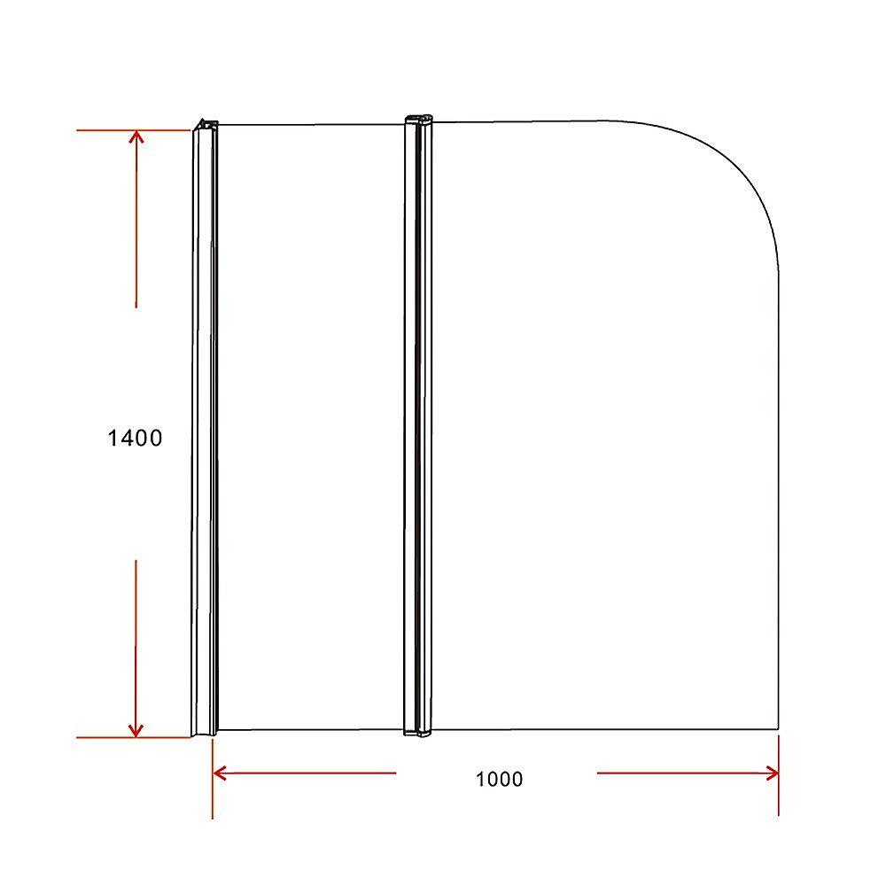 180° Pivot Door 6mm Safety Glass Bath Shower Screen 1000x1400mm By Della Francesca