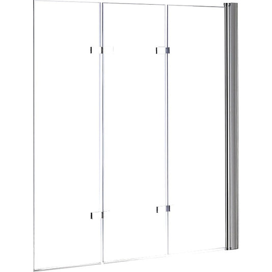 3 Fold Chrome Folding Bath Shower Screen Door Panel 1300mm x 1400mm