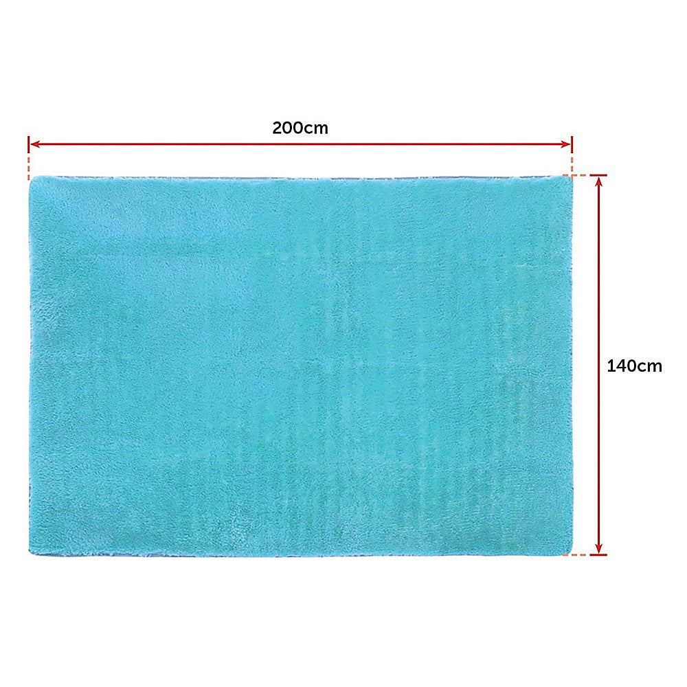 200x140cm Floor Rugs Large Shaggy Rug Area Carpet Bedroom Living Room Mat - Turquoise