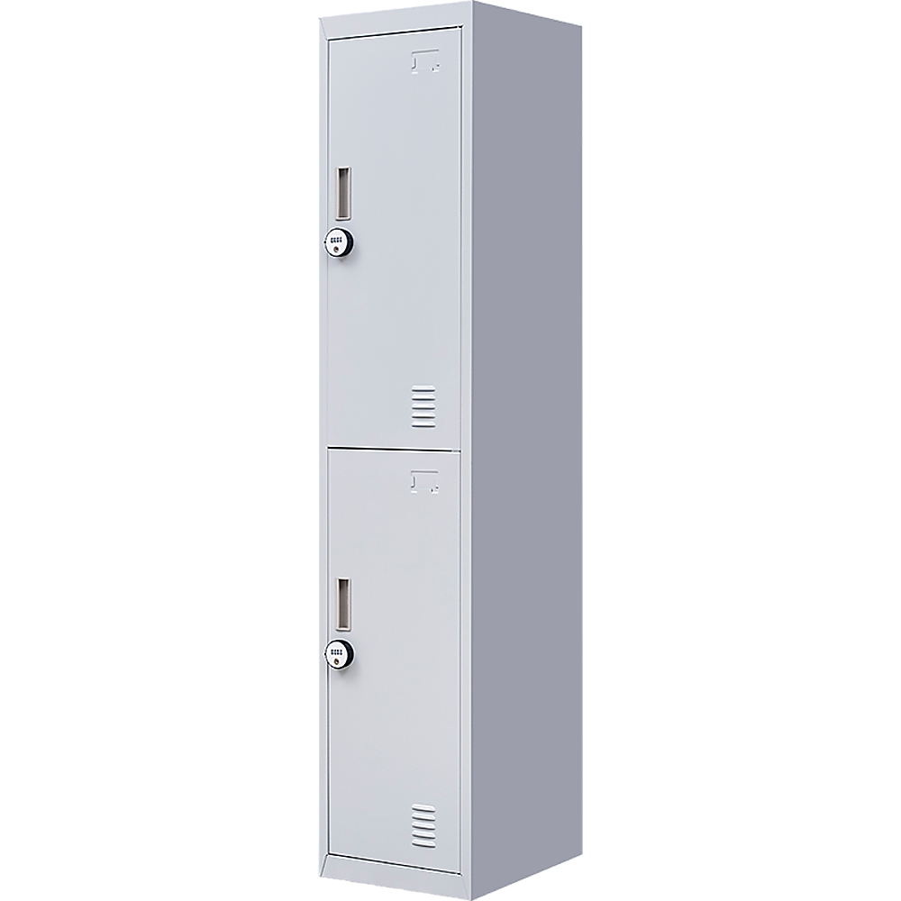 2-Door Vertical Locker for Office Gym Shed School Home Storage