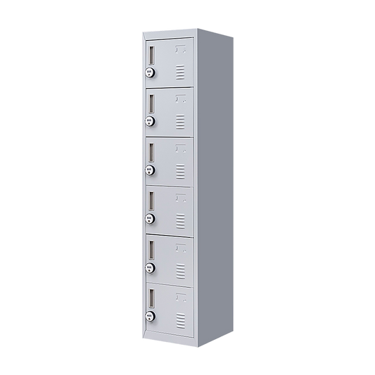 6-Door Locker for Office Gym Shed School Home Storage