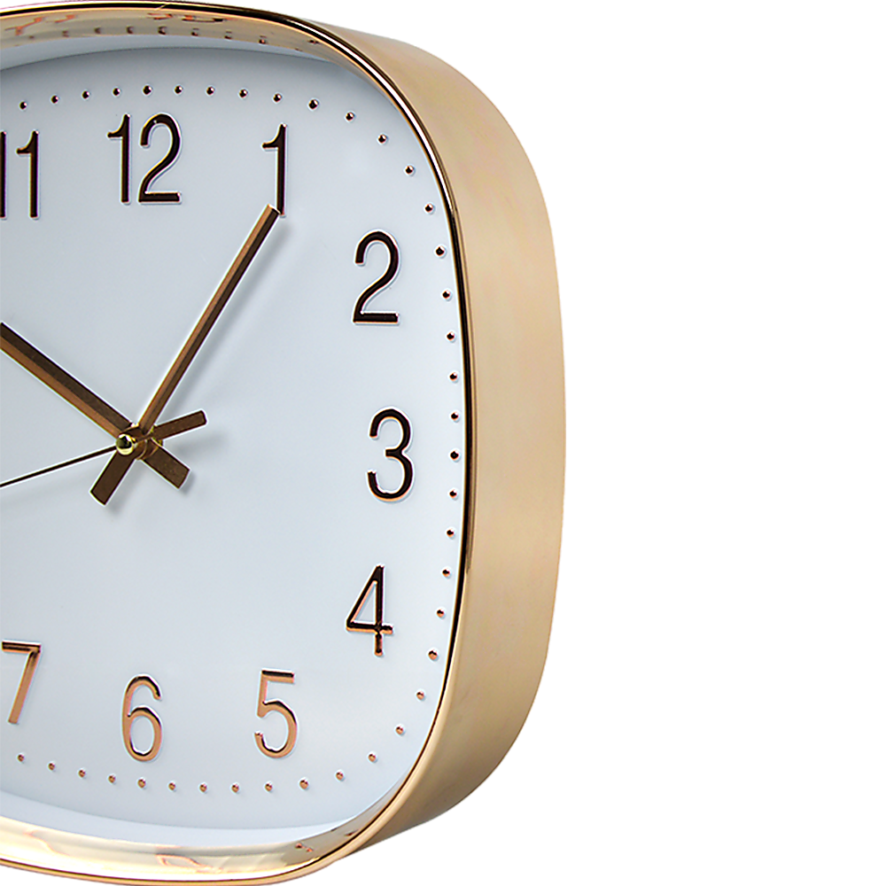 Modern Wall Clock Silent Non-Ticking Quartz Battery Operated Gold